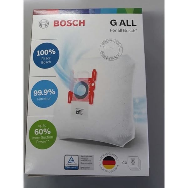 Säck för Dammsugare - Bosch/Siemens - BBZ41FGALL - 4 Mikrofibersäckar - Kompatibel med Dammsugare