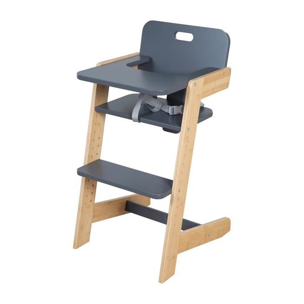 Chaise Haute Évolutive ROBA Nature Up i Bambou FSC® - Stöder 70 kg - Matbricka Inkluderad - Antracit / Naturlig