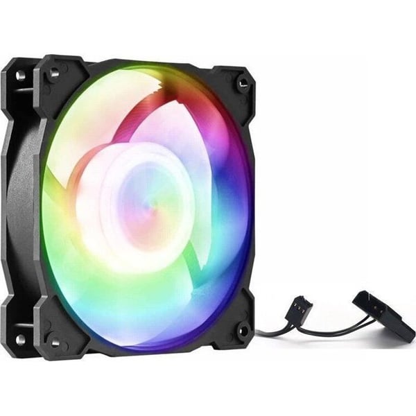 1stcool - F12-RGB-ST - 12 cm statisk RGB-fläkt med 3+4 pins kontakter.