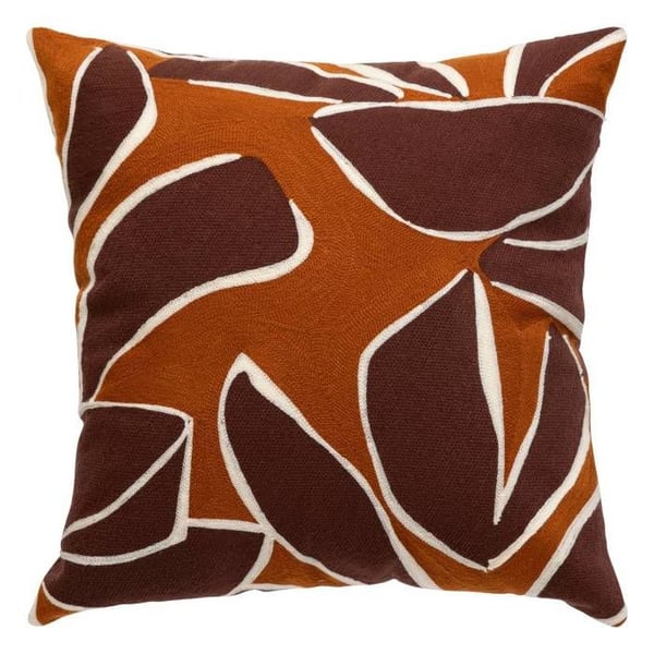 Kudde - ATMOSPHERA - Hary - Mörkröd - 45x45cm - Klassisk tidlös broderi