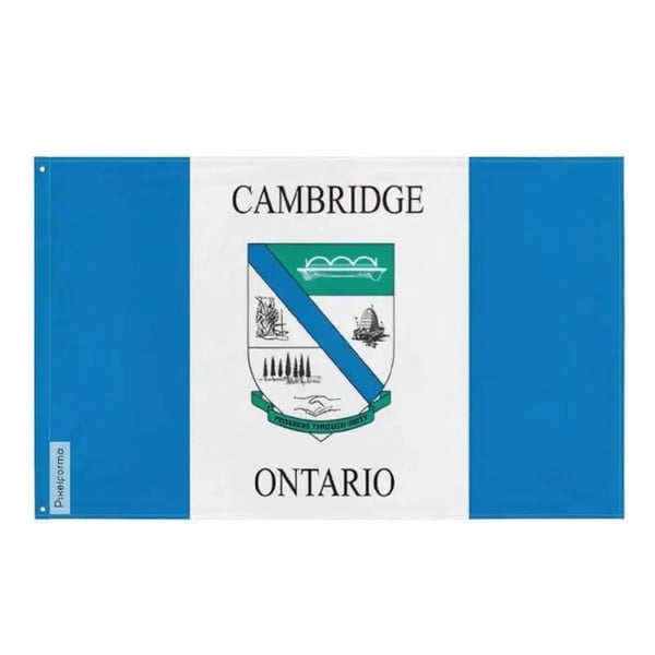 Cambridge-flagga – 160 x 240 cm – Hållbar polyester – 2 metallöglor – Inomhus-/Utomhusbruk – Pixelforma