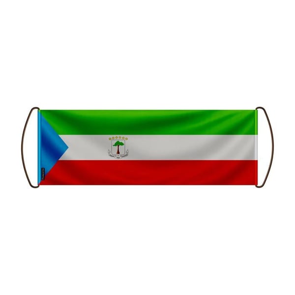 Rullbanderoll – Flagga för Ekvatorialguinea – 24 x 70 cm – Polyester – Handflaggor – Pixelforma