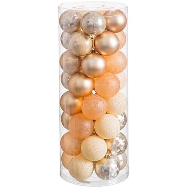 Julgranskulor - LOLAHOME - Set om 40 - Guldplast - Ø 6 cm - 5 olika finish Julgranskulor - LOLAHOME - Set om 40 - Guldplast - Ø 6 cm - 5 olika finish