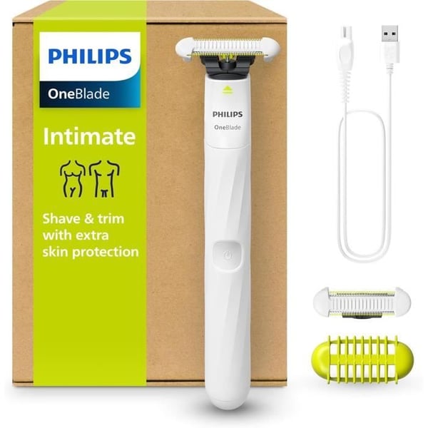 Elektrisk Rakapparat - PHILIPS - OneBlade Intimate - Autonomi 60 min - Uppladdningsbar - Tvättbart huvud
