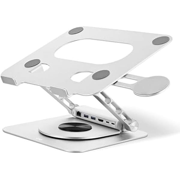 Stöd Notebook Justerbar - T'nB - iClick - Aluminium - Hub USB-C 6-i-1 - Roterbar 360°
