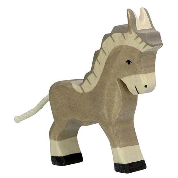Figur - HOLZTIGER - 80049 - Åsna - Handmålad trä - Europeisk tillverkning - 11x2,3x13 cm