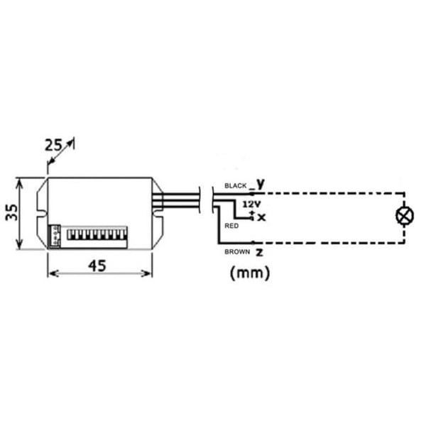 Rörelsedetektor - MINI - Inbyggd - 12 VDC - Infraröd - 8 m, 100°