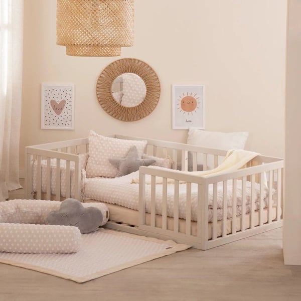 Lit Montessori på golvet 70 x 140 cm - ROBA - Golvsäng - Stone Washed / Écru