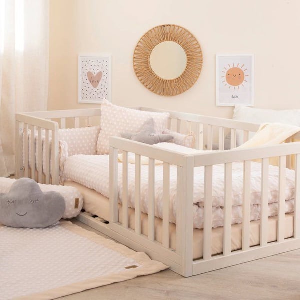 Lit Montessori på golvet 70 x 140 cm - ROBA - Golvsäng - Stone Washed / Écru