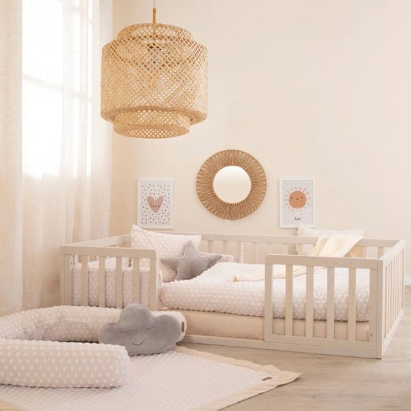 Lit Montessori på golvet 70 x 140 cm - ROBA - Golvsäng - Stone Washed / Écru