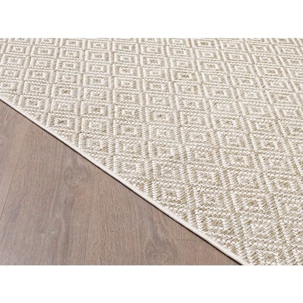 Melis Home Moderna mattor design Brun 80 x 150 cm vävd platt inomhus utomhus geometrisk mönster slitstark vardagsrum