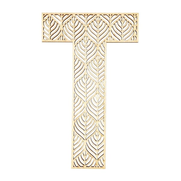 Stor träbokstav - T - Trä - Genombruten - Att dekorera - 24 cm - Kreativa fritidsintressen