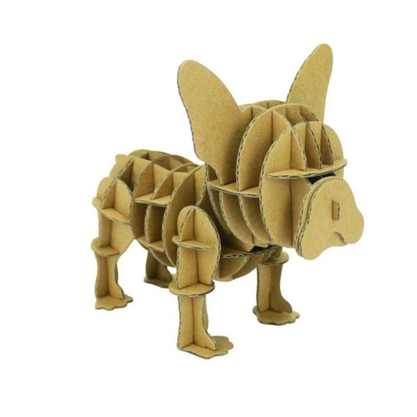 MégaCréa DIY - Pappmodell Bulldog Hund 12 x 10 x 8 cm