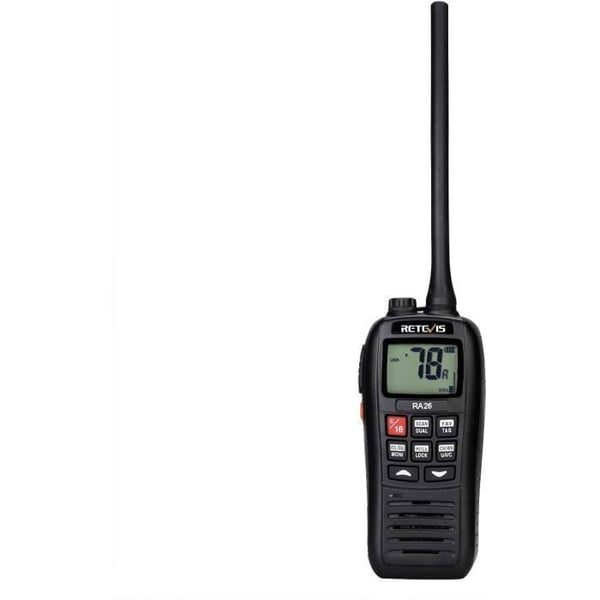 Retevis RA26 VHF Marin Radio, IP67 Vattentålig, 1500mAh, Övervakningsscanning, Dubbel/Tri Vakt, USB Laddning, Både vägbaserad Marin Radio