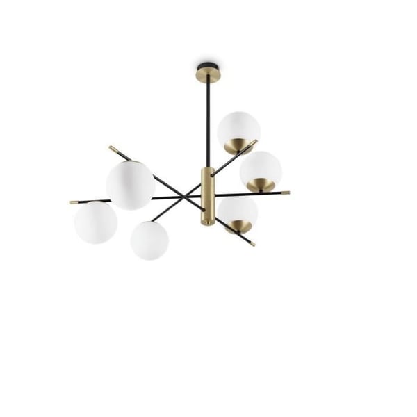 Semi-indbygget loftlampe - Ideal Lux - GOURMET - 6 arme - Metal og glas - Dæmpbar