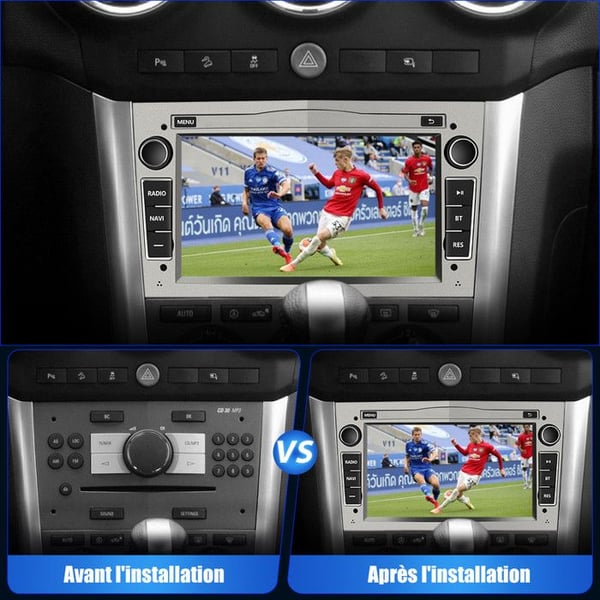 AWESAFE Bilradio Android 13 2Go+32Go för Opel Corsa Vivaro Antara Zafira Astra 7 '' Pekskärm Carplay Android Auto Grå