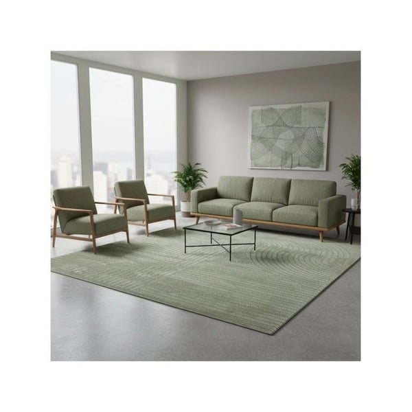 Inomhusmatta - MELIS HOME - Skulpterade geometriska mönster - 140x200 cm - Grön - Oeko-Tex certifierad