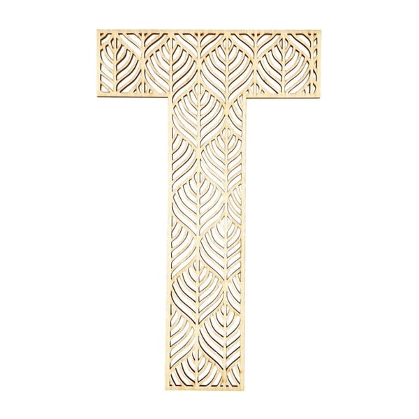 Stor träbokstav - T - Trä - Genombruten - Att dekorera - 24 cm - Kreativa fritidsintressen