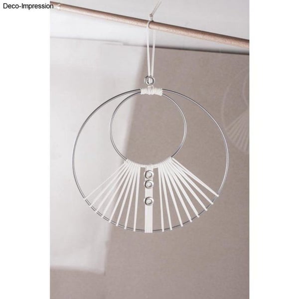 Belagd metallring 30cm, silver