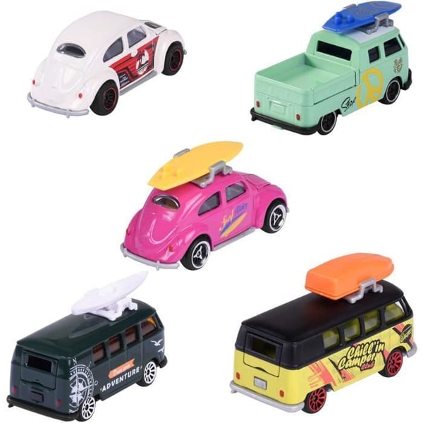 Gaveæske The Originals 5 Køretøjer - MAJORETTE - Ikoniske retro modeller - Frie hjul - Skala 1/64 - Fra 3 år