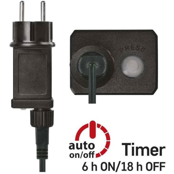 Lysguirlande - EMOS - Pindsvin - 12 m - Kold hvid - Timer IP44