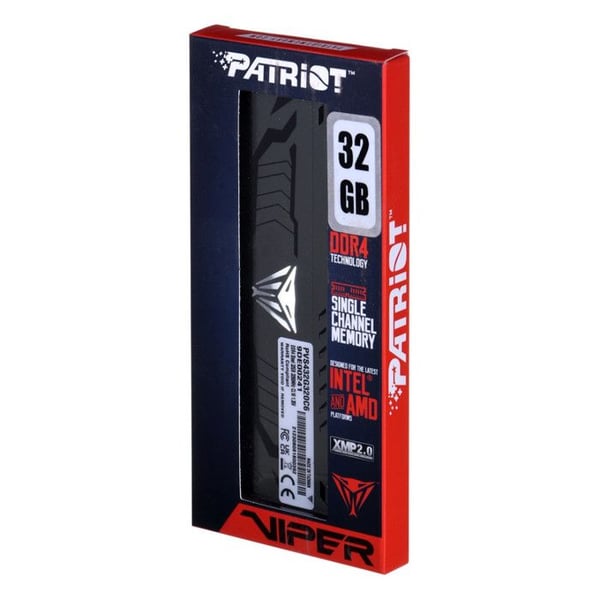 Barrette hukommelse - PATRIOT - Viper Steel - 32Go - DDR4 - 3200Mhz - Sort