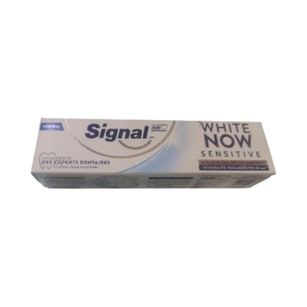 Tandkräm - SIGNAL - White Now Sensitive - 75ml - Eliminerar fläckar - Skydd för känsliga tänder