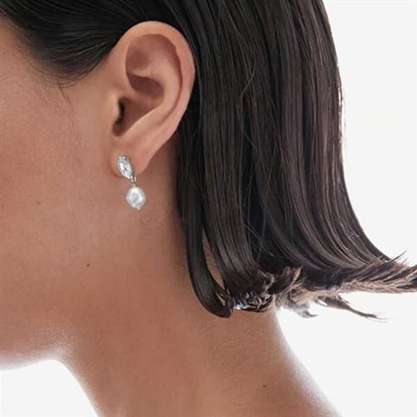 Örhängen - VICTORIA CRUZ - A4657-07HT - Sterlingsilver - Barockpärla - Marquise-kristall