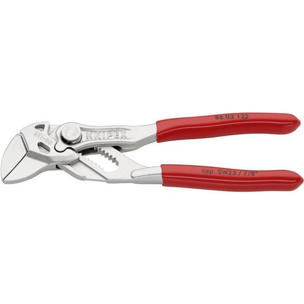 Multigrip skiftnyckel - KNIPEX - Max öppning 23 mm - Röd - Elskydd - Långt. 125 mm