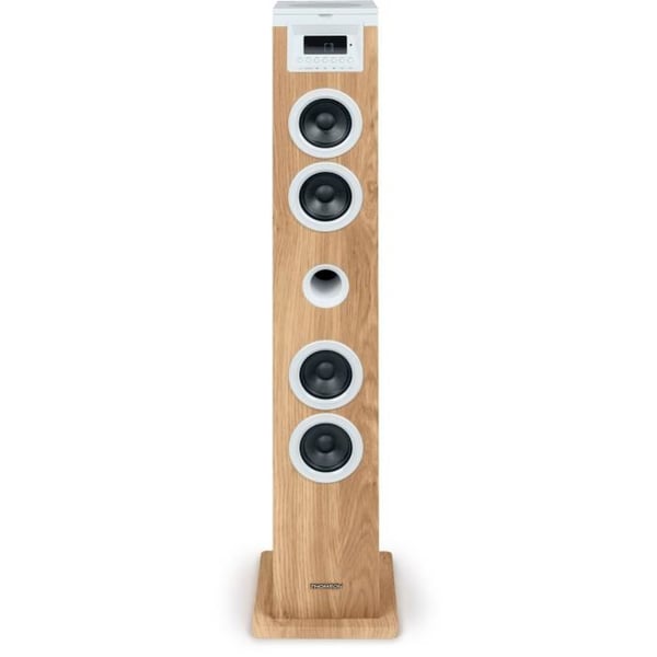 Tornhögtalare - THOMSON - Bluetooth/CD/USB/SD - Vit/Trä - 60W - FM-radio