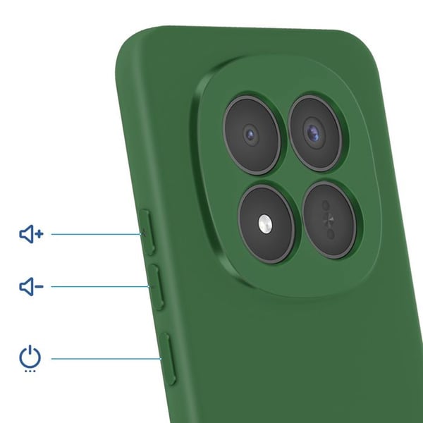 Coque Soft-Touch för Redmi Note 15 Pro Plus 5G i halkfritt silikon, grangrön