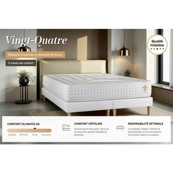 Twenty-Four Set 140 x 190 cm Grå Kit Boxspring
