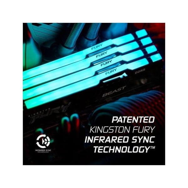 DIMM - Kingston - FURY Beast - 32 GB - 6000 MT/s - RGB Hvid