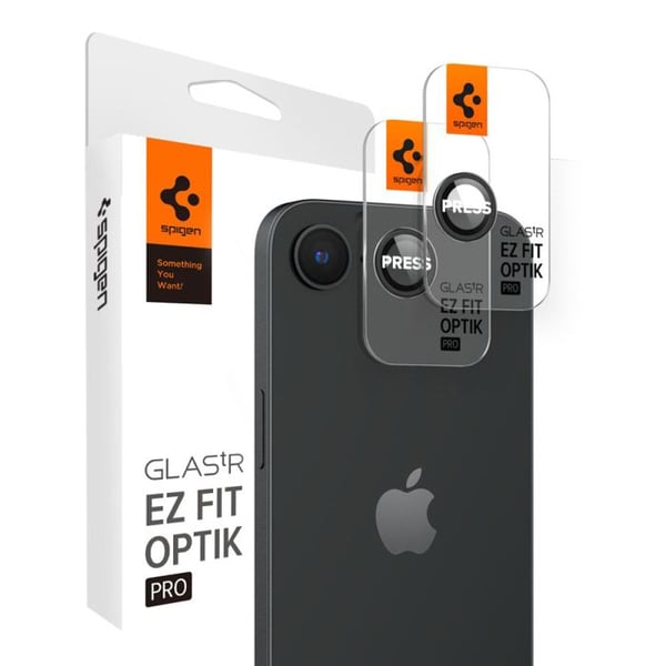 Kamerafodral - SPIGEN - Glas.tR Optik EZ Fit Pro - Svart - 9H härdat glas - Set 2