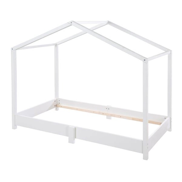 Sängram Cabane på Golvet 70 x 140 cm - ROBA - Montessori-säng - Vit