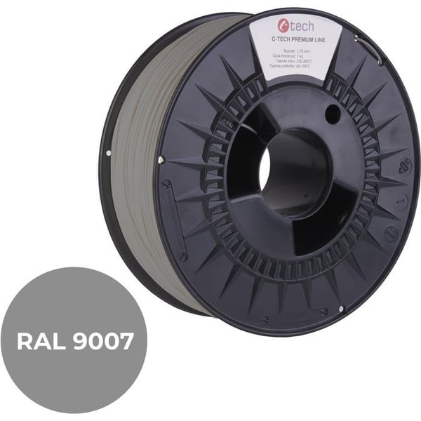 Filament PETG - C-TECH - Aluminium RAL9007 - 1,75 mm - 1 kg - Temperatur 250 °C