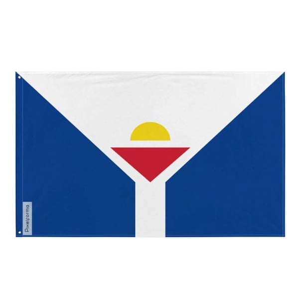 Flagga - Saint-Martin - 60 x 90 cm - Polyester - Framsidan/baksidan - 2 öglor i järn