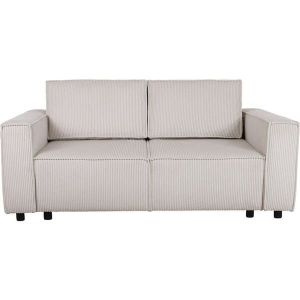 Rätt soffbed i ribbad sammet "Montaigne S" - 2 platser - Beige