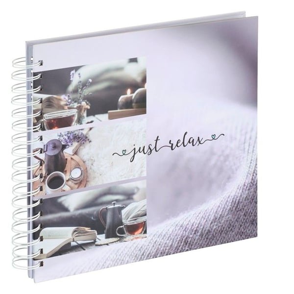 Album med spiral "Relax", 28 x 24 cm, 50 vita sidor, Just Relax