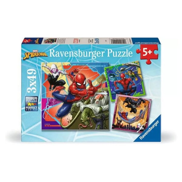 Pussel Barn - RAVENSBURGER - Set med 3 pussel med 49 bitar - Spider-Man - Från 5 år - Unisex