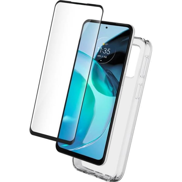 Pack - BIGBEN CONNECTED - Moto G72 - Transparent Skal - Härdat Glas - Optimal Skydd