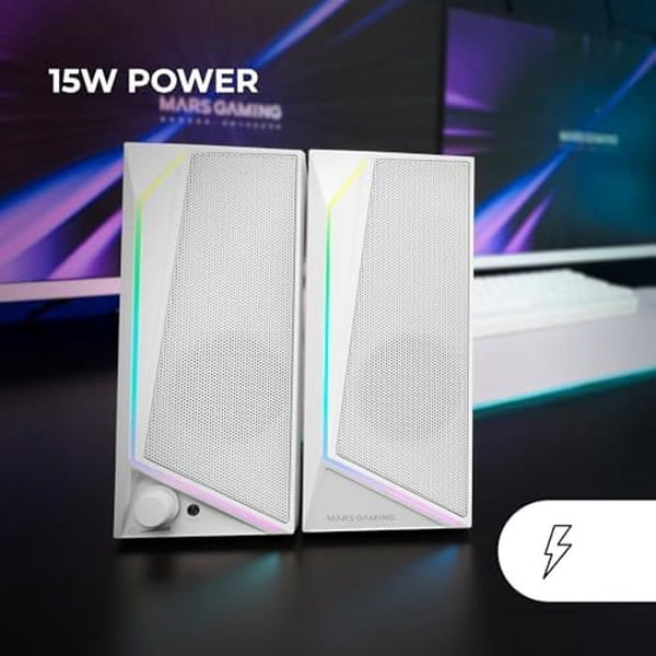 Gaming Högtalare - MARS GAMING - MS72 - 15W - RGB Flow Belysning - USB och Jack