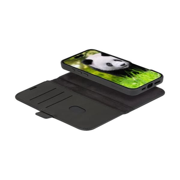 Étui Folio 2 i 1 - DBramante1928 - iPhone 16 Pro Max - Kompatibel med MagSafe - Svart Läder - Hård Skal