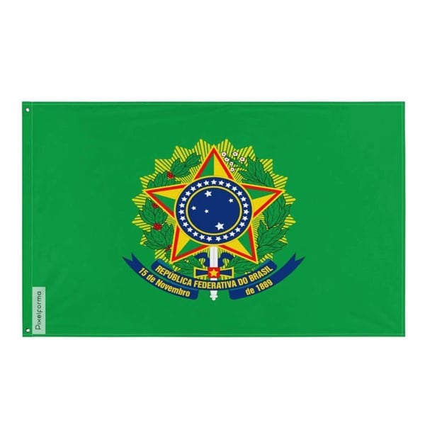 Flagga Presidenten av Brasilien – 64 x 96 cm – Hållbar Polyester – 2 Metallöglor – Inomhus / Utomhus – Pixelforma