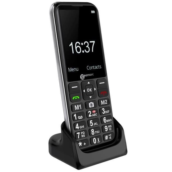 Senior Mobiltelefon - GEEMARC - Geemarc - Kompatibel med Hörapparater - SOS-knapp - Svart