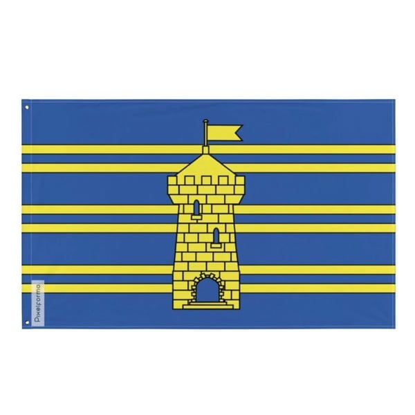Flagga Territorium Belfort – 90 x 150 cm – Motståndskraftig Polyester – 2 Metallöljett – Inomhus / Utomhus – Pixelforma