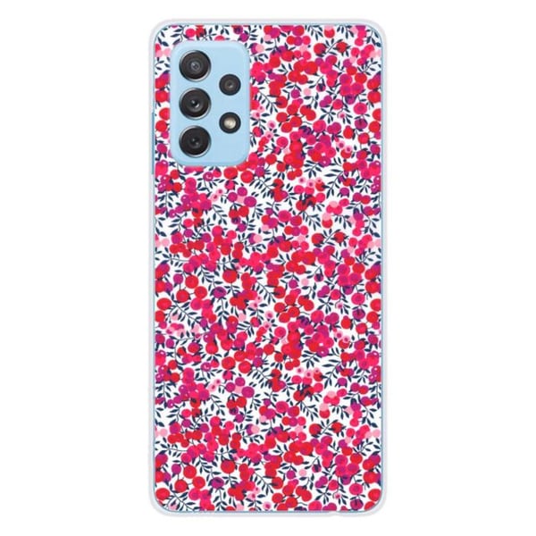 1001Coques - Silikonfodral kompatibelt med Samsung Galaxy A32 4G - Liberty Wiltshire röd mönster - Originaldesign tryckt i Frankrike