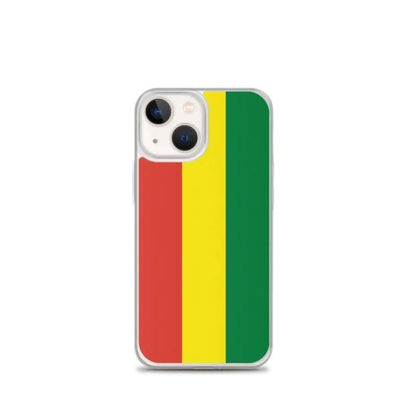 Mobilskal – Bolivias flagga – Kompatibel med iPhone 13 mini – Mjuk fodral – Slitstarkt och stötbeständigt - Silikon - Pixelforma
