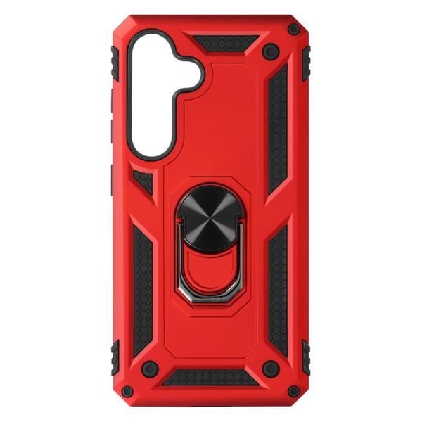Coque - Samsung - Galaxy S24 - Hybride - Röd - Stötabsorberande med Magnetiskt Stödhandtag