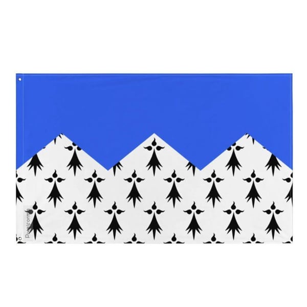 Flagga Côtes-d'Armor – 120 x 180 cm – Hållbar Polyester – 2 Metallöglor – Inomhus / Utomhus – Pixelforma